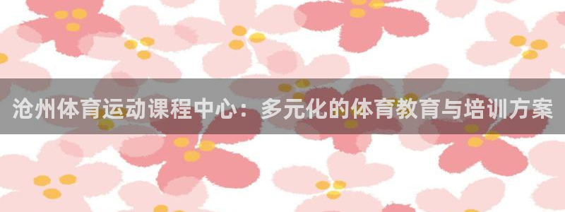 一竞技平台是正规平台吗安全吗：沧州体育运动课程中心：多元化的